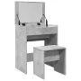 Tocador con taburete gris hormigón 60x40x113,5 cm de , Tocadores para dormitorios - Ref: Foro24-848216, Precio: 98,22 €, Desc...