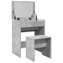 Tocador con taburete gris hormigón 60x40x113,5 cm de , Tocadores para dormitorios - Ref: Foro24-848216, Precio: 100,20 €, Des...