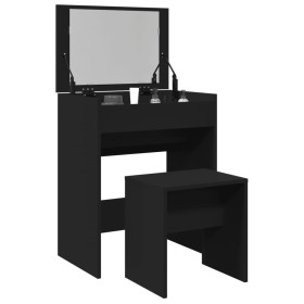 Tocador con taburete negro 60x40x113,5 cm de , Tocadores para dormitorios - Ref: Foro24-848214, Precio: 105,74 €, Descuento: %