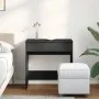 Tocador con espejo negro 73x46,5x120 cm de , Tocadores para dormitorios - Ref: Foro24-848221, Precio: 92,37 €, Descuento: %