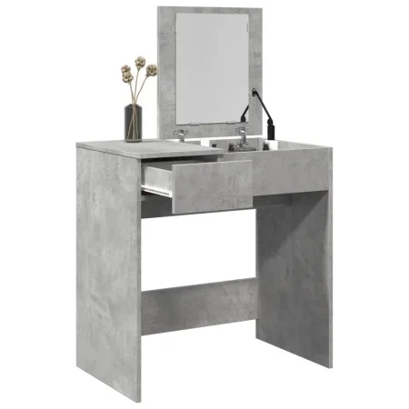 Tocador con espejo gris hormigón 73x46,5x120 cm de , Tocadores para dormitorios - Ref: Foro24-848223, Precio: 82,15 €, Descue...