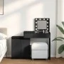 Tocador con luces LED negro 115x37x110,5 cm de , Tocadores para dormitorios - Ref: Foro24-848228, Precio: 132,91 €, Descuento: %