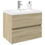 Set de muebles de baño 2 pzas cerámica y madera de ingeniería de , Muebles de baño - Ref: Foro24-3307658, Precio: 146,47 €, D...