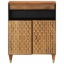 Armario auxiliar madera maciza de mango 60x33x75 cm de , Almacenamiento para CD y DVD - Ref: Foro24-358309, Precio: 85,89 €, ...