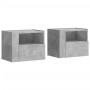 Mesita de noche de pared 2 uds color gris hormigón 45x30x35 cm de , Mesitas de noche - Ref: Foro24-848318, Precio: 68,57 €, D...