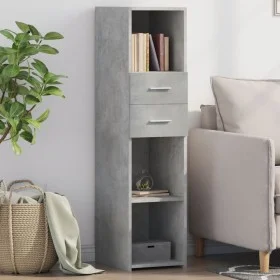 Hoher Schrank aus grauem Beton-Ingenieurholz, 30x42,5x124 cm. von , Sideboards - Ref: Foro24-846155, Preis: 68,16 €, Rabatt: %