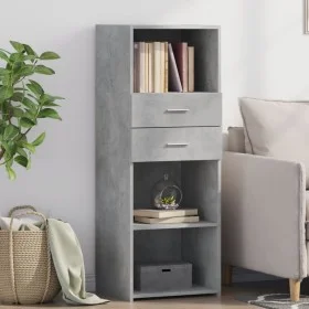 Aparador alto madera de ingeniería gris hormigón 45x42,5x124 cm de , Aparadores - Ref: Foro24-846169, Precio: 70,85 €, Descue...