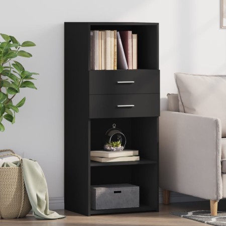Aparador alto madera de ingeniería negro 50x42,5x124 cm de , Aparadores - Ref: Foro24-846174, Precio: 89,75 €, Descuento: %
