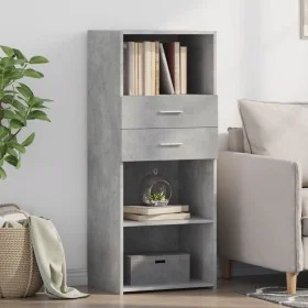Aparador alto madera de ingeniería gris hormigón 50x42,5x124 cm de , Aparadores - Ref: Foro24-846176, Precio: 75,77 €, Descue...