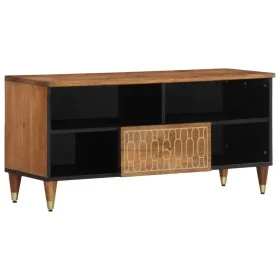 TV-Möbel aus massivem Mangoholz, 100x33x46 cm. von , CD- und DVD-Speicher - Ref: Foro24-358300, Preis: 65,03 €, Rabatt: %