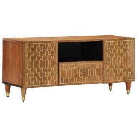 Mueble de TV madera maciza de mango 105x33x46 cm de , Almacenamiento para CD y DVD - Ref: Foro24-358298, Precio: 129,69 €, De...
