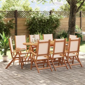 Juego comedor de jardín 9 pzas madera maciza acacia y textileno de , Conjuntos de jardín - Ref: Foro24-3279271, Precio: 759,6...
