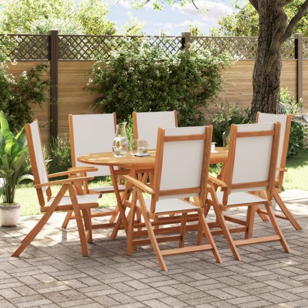 Juego comedor de jardín 7 pzas madera maciza acacia y textileno de , Conjuntos de jardín - Ref: Foro24-3279284, Precio: 611,9...
