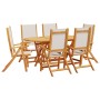 Juego comedor de jardín 7 pzas madera maciza acacia y textileno de , Conjuntos de jardín - Ref: Foro24-3279284, Precio: 611,9...