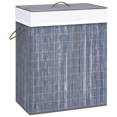 Cesta para la ropa sucia de bambú de una sección gris 83 l de vidaXL, Cestas para ropa - Ref: Foro24-320756, Precio: 33,28 €,...