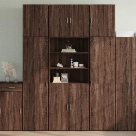 Tall brown oak veneer highboard 80x42.5x249 cm by , Sideboards - Ref: Foro24-3281363, Price: 249,49 €, Discount: %