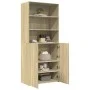 Ingenieurholz-Sideboard Eiche Sonoma 80x42,5x185 cm von , Sideboards - Ref: Foro24-3281380, Preis: 178,15 €, Rabatt: %