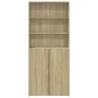 Aparador de madera de ingeniería roble Sonoma 80x42,5x185 cm de , Aparadores - Ref: Foro24-3281380, Precio: 178,15 €, Descuen...
