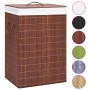 Cesto de la ropa sucia de bambú 2 secciones marrón 72 l de vidaXL, Cestas para ropa - Ref: Foro24-320747, Precio: 28,81 €, De...