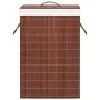 Cesto de la ropa sucia de bambú 2 secciones marrón 72 l de vidaXL, Cestas para ropa - Ref: Foro24-320747, Precio: 27,90 €, De...