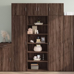 Aparador alto madera contrachapada marrón roble 70x41x185 cm de , Aparadores - Ref: Foro24-3281693, Precio: 118,47 €, Descuen...