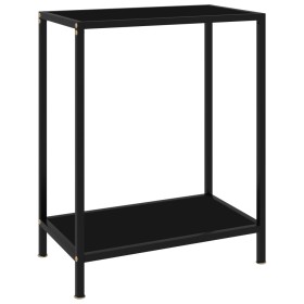 Mesa de consola negro vidrio templado 60x35x75 cm en Mesas auxiliares | Comprar online en Foru.es