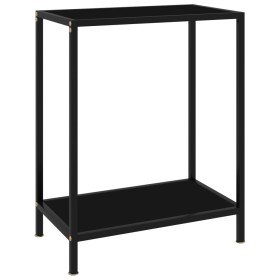 Mesa de consola negro vidrio templado 60x35x75 cm en Mesas auxiliares | Comprar online en Foru.es