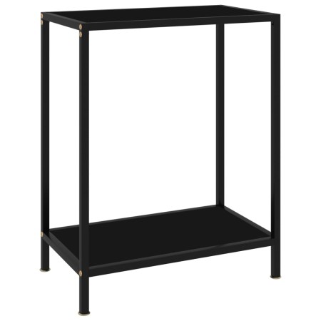 Mesa de consola negro vidrio templado 60x35x75 cm en Mesas auxiliares | Comprar online en Foru.es