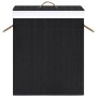Cesta para la ropa sucia de bambú de una sección negra 83 l de vidaXL, Cestas para ropa - Ref: Foro24-320758, Precio: 30,36 €...