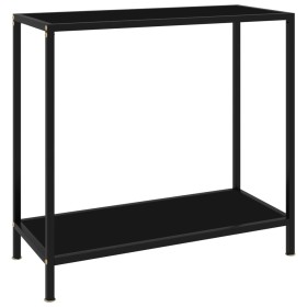 Mesa de consola negro vidrio templado 80x35x75 cm en Mesas auxiliares | Comprar online en Foru.es