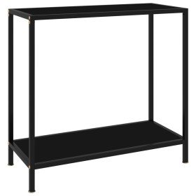 Mesa de consola negro vidrio templado 80x35x75 cm en Mesas auxiliares | Comprar online en Foru.es