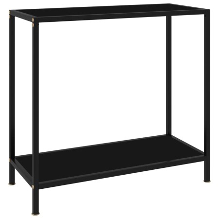 Mesa de consola negro vidrio templado 80x35x75 cm en Mesas auxiliares | Comprar online en Foru.es