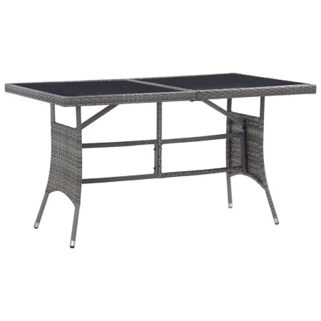 Mesa de jardín ratán sintético gris 140x80x74 cm de , Mesas de jardín - Ref: Foro24-318716, Precio: 126,01 €, Descuento: %
