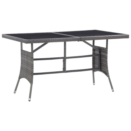 Mesa de jardín ratán sintético gris 140x80x74 cm de , Mesas de jardín - Ref: Foro24-318716, Precio: 119,31 €, Descuento: %