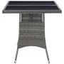 Mesa de jardín ratán sintético gris 140x80x74 cm de , Mesas de jardín - Ref: Foro24-318716, Precio: 126,01 €, Descuento: %