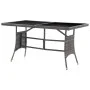 Mesa de jardín ratán sintético gris 140x80x74 cm de , Mesas de jardín - Ref: Foro24-318716, Precio: 126,01 €, Descuento: %