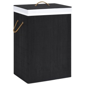 Cesto de la ropa sucia de bambú 2 secciones negro 72 l de vidaXL, Cestas para ropa - Ref: Foro24-320745, Precio: 29,38 €, Des...