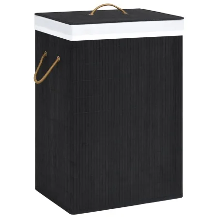 Cesto de la ropa sucia de bambú 2 secciones negro 72 l de vidaXL, Cestas para ropa - Ref: Foro24-320745, Precio: 35,17 €, Des...