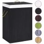 Cesto de la ropa sucia de bambú 2 secciones negro 72 l de vidaXL, Cestas para ropa - Ref: Foro24-320745, Precio: 35,17 €, Des...