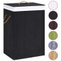 Cesto de la ropa sucia de bambú 2 secciones negro 72 l de vidaXL, Cestas para ropa - Ref: Foro24-320745, Precio: 29,38 €, Des...