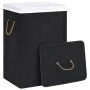 Cesto de la ropa sucia de bambú 2 secciones negro 72 l de vidaXL, Cestas para ropa - Ref: Foro24-320745, Precio: 35,17 €, Des...