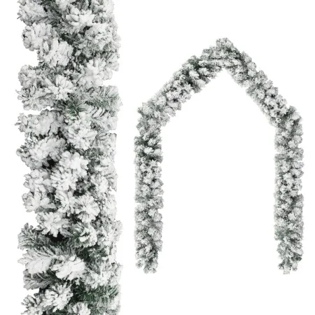 Guirnalda de Navidad con nieve flocada verde 10 m PVC de vidaXL, Adornos festivos - Ref: Foro24-320968, Precio: 59,68 €, Desc...