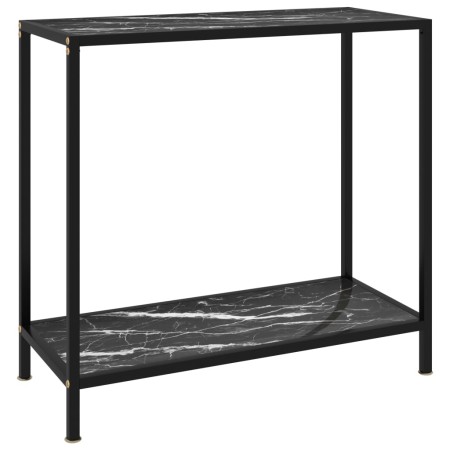 Mesa de consola negro vidrio templado 80x35x75 cm en Mesas auxiliares | Comprar online en Foru.es