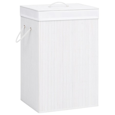 Cesta para la ropa sucia de bambú de una sección blanca de vidaXL, Cestas para ropa - Ref: Foro24-320751, Precio: 32,07 €, De...