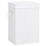 Cesta para la ropa sucia de bambú de una sección blanca de vidaXL, Cestas para ropa - Ref: Foro24-320751, Precio: 32,07 €, De...