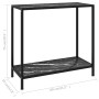 Mesa de consola negro vidrio templado 80x35x75 cm en Mesas auxiliares | Comprar online en Foru.es