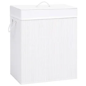 Cesto de la ropa sucia de bambú 2 secciones blanco 100 l de vidaXL, Cestas para ropa - Ref: Foro24-320744, Precio: 33,34 €, D...