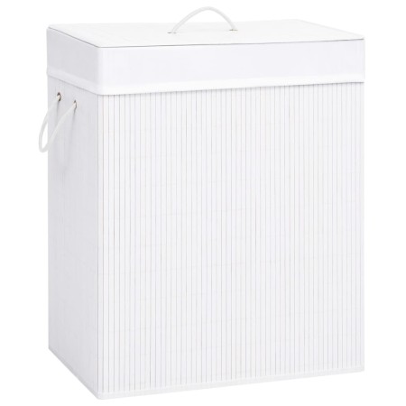Cesto de la ropa sucia de bambú 2 secciones blanco 100 l de vidaXL, Cestas para ropa - Ref: Foro24-320744, Precio: 33,86 €, D...