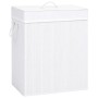 Cesto de la ropa sucia de bambú 2 secciones blanco 100 l de vidaXL, Cestas para ropa - Ref: Foro24-320744, Precio: 33,86 €, D...