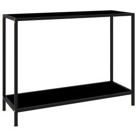 Mesa de consola negro vidrio templado 100x35x75 cm en Mesas auxiliares | Comprar online en Foru.es